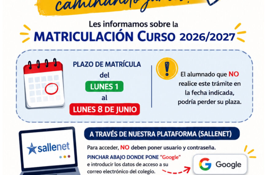 MATRICULACIÓN EDUCACIÓN INFANTIL Y PRIMARIA